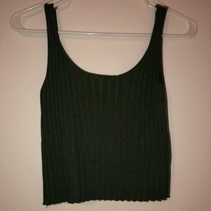 Romwe crop top army green